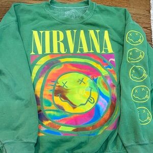 Urban Outfitters Green Nirvana Graphic Sweatshirt